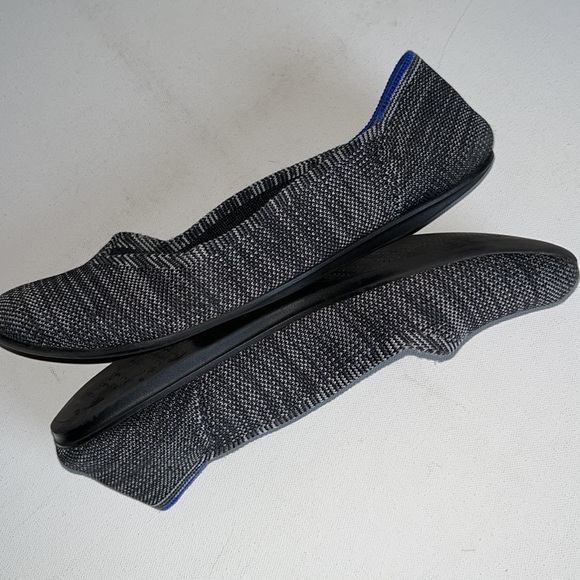Rothy’s Birdseye Round Toe Flat Marled Black / Grey